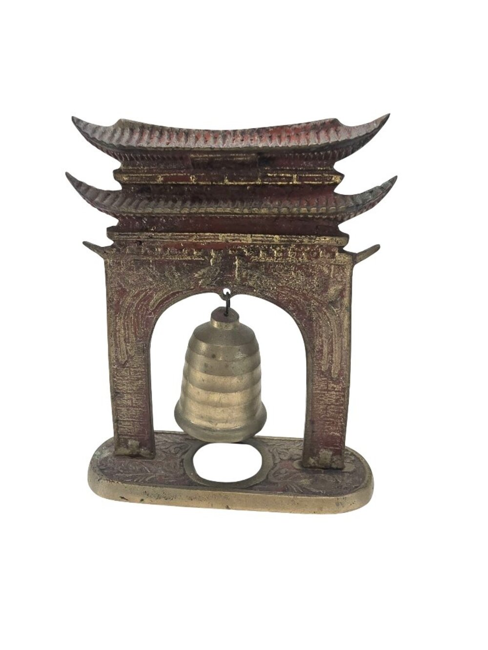 Vintage Asian-Inspired Decorative Brass Bell Pagoda Arch Design JE356